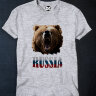 Футболка принт медведь Russia триколор