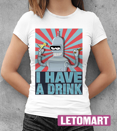 Женская футболка принт Футурама I have a drink