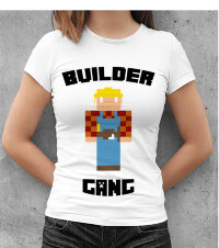 Женская футболка с принтом и надписью minecraft builder