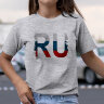 Женская футболка с надписью Знак RU