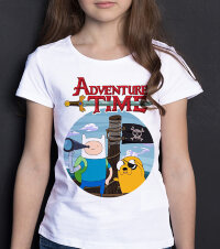 Детская футболка Время Приключений Финн и Джейк на корабле для девочек