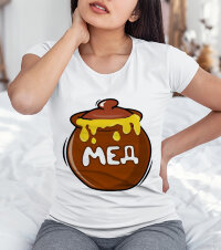 Женская футболка принт «Мед»