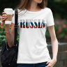 Женская футболка с Надписью Россия