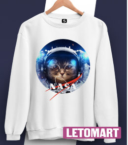 Толстовка Свитшот NASA кот