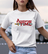 Женская футболка принт с логотипом Время приключений