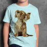 Детская футболка принт с собачкой в наушниках