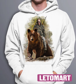 Толстовка с капюшоном Hoodie Путин на медведе