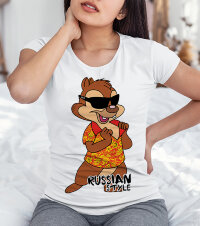 Женская футболка с принтом Дейл RUSSIAN STYLE