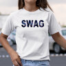 Женская футболка с надписью SWAG