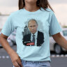 Женская Футболка с принтом и надписью с Президентом Mr.Putin new