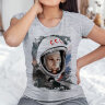 Женская футболка принт с Гагариным