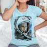 Женская футболка принт с Гагариным