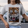 Женская Футболка с принтом и надписью Тигр Meow (new)