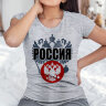 Женская Футболка с принтом с Гербом России с эмблемой new RED