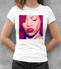 Женская футболка принт с Рианной 1