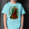 Детская Новогодняя футболка принт Агел с цветами