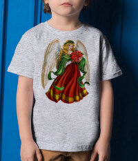 Детская Новогодняя футболка принт Агел с цветами
