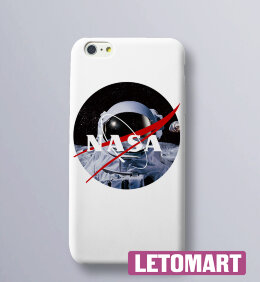 Чехол на телефон с логотипом NASA Космонавт на луне
