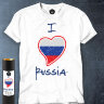 Футболка с надписью  I love Russia