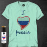 Футболка с надписью  I love Russia