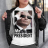 Женская футболка с принтом Mr President в Очках