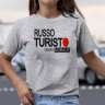 Женская футболка с надписью Russo Turisto