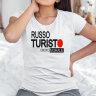 Женская футболка с надписью Russo Turisto