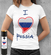 Женская Футболка с надписью  I love Russia 