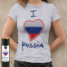 Женская Футболка с надписью  I love Russia 