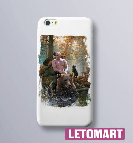 Чехол на iPhone Путин на медведе (Шишкин лес)