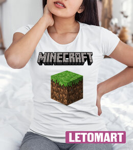 Женская футболка с принтом minecraft куб
