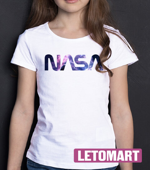 Детская Футболка для Девочки с надписью NASA Сosmos