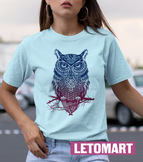 Женская футболка с принтом с Совой Purple Owl