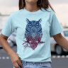 Женская футболка с принтом с Совой Purple Owl