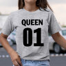 Женская Футболка с принтом и надписью Queen 01