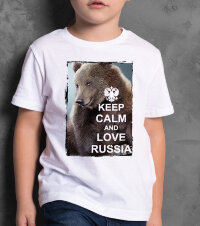 Детская футболка принт с медведем keep kalm