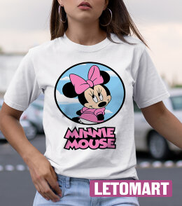Женская Футболка принт с логотипом Minnie Mouse