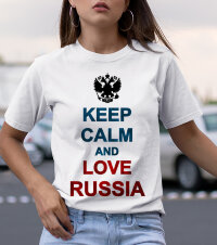 Женская Футболка с надписью Оверсайз KEEP Calm and love Russian