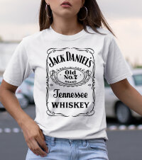 Женская футболка с принтом и надписью Jack Daniels