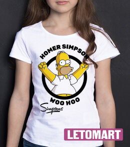 Детская Футболка для девочки Homer Simpson Woo Hoo