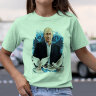 Женская Футболка с принтом Путин с голубями