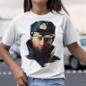 Женская футболка с рисунком Путин в фуражке