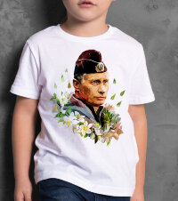Детская Футболка с принтом Путин с цветами